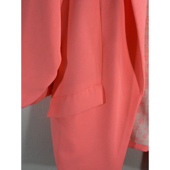 Skies Are Blue Vivid Peachy Orange Medium Lined Open Woman’s Coquette Blazer - Picture 9 of 12